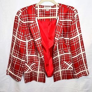 Pendleton Silk Red and White Suit Jacket 14